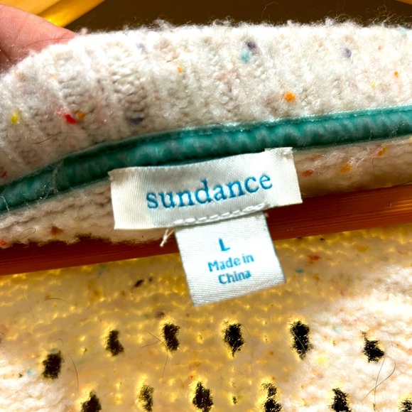 Sundance Speckled Cream Sweater, Size LG - Picture 3 of 4